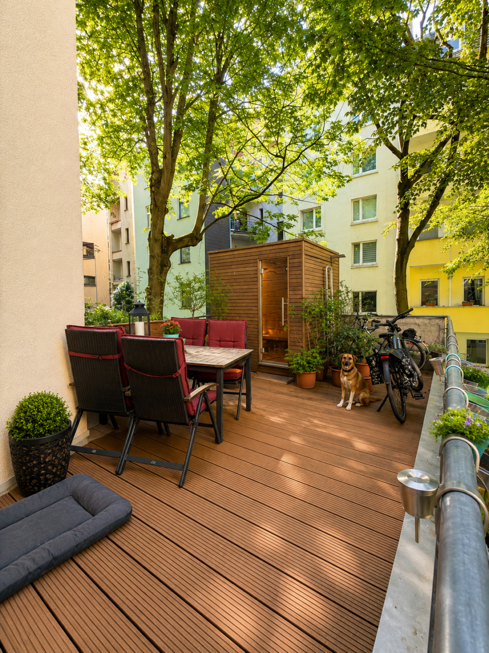 XXL-Balkon mit Sauna